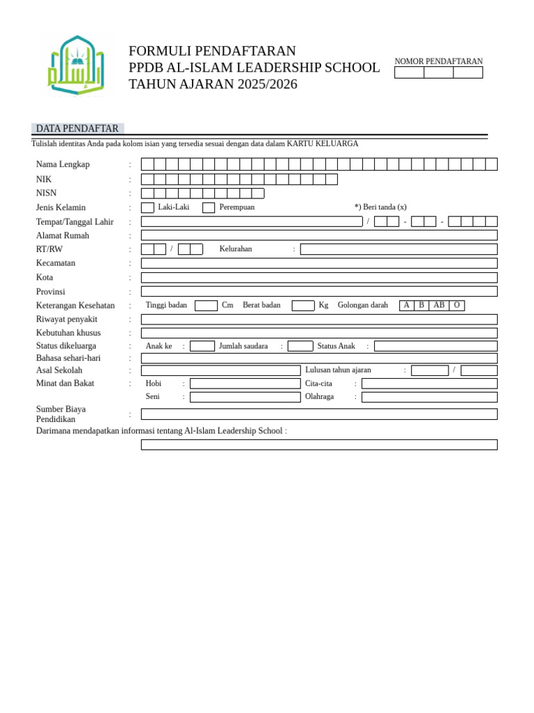 Formuli Pendaftaran | PDF