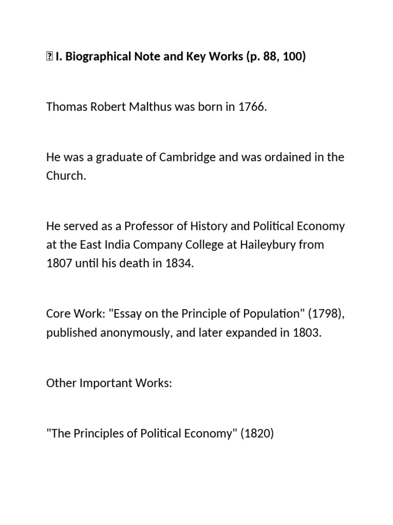Thomas Robert Malthus | PDF | Economics | Macroeconomics