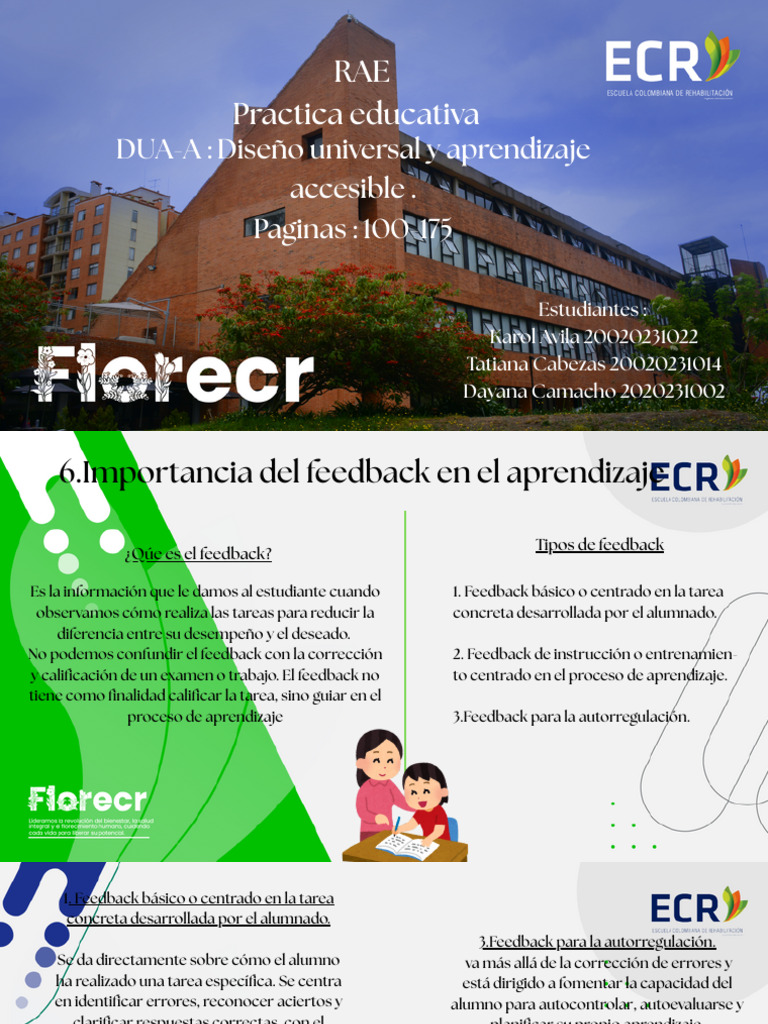 RAE (Dua), Diapositivas | PDF | Aprendizaje | Evaluación
