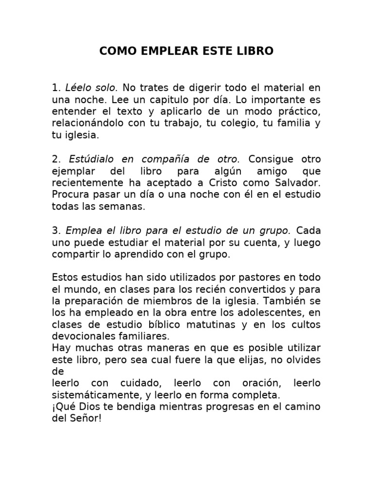 Como Emplear Este Libro | PDF | Cristo (título) | Jesús