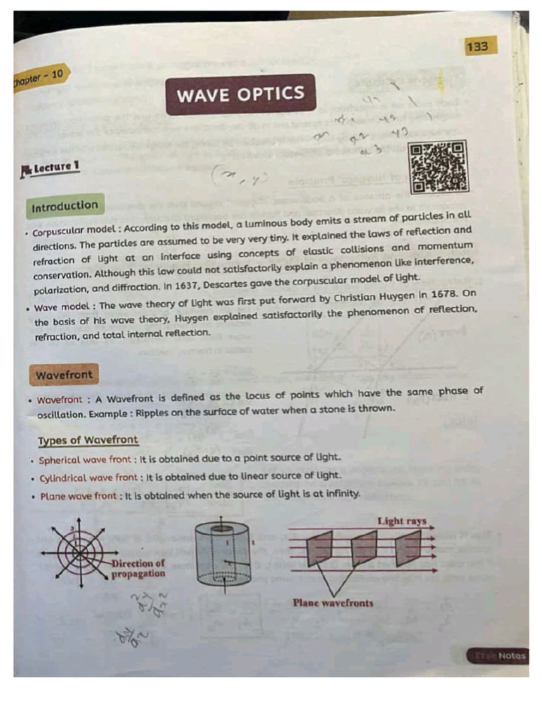 Wave Optics Ezee Notes | PDF