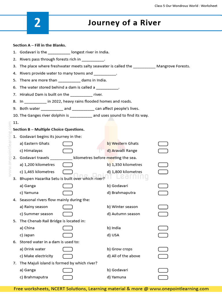 Chapter 2 Journey of a River Worksheet | PDF | River | Water