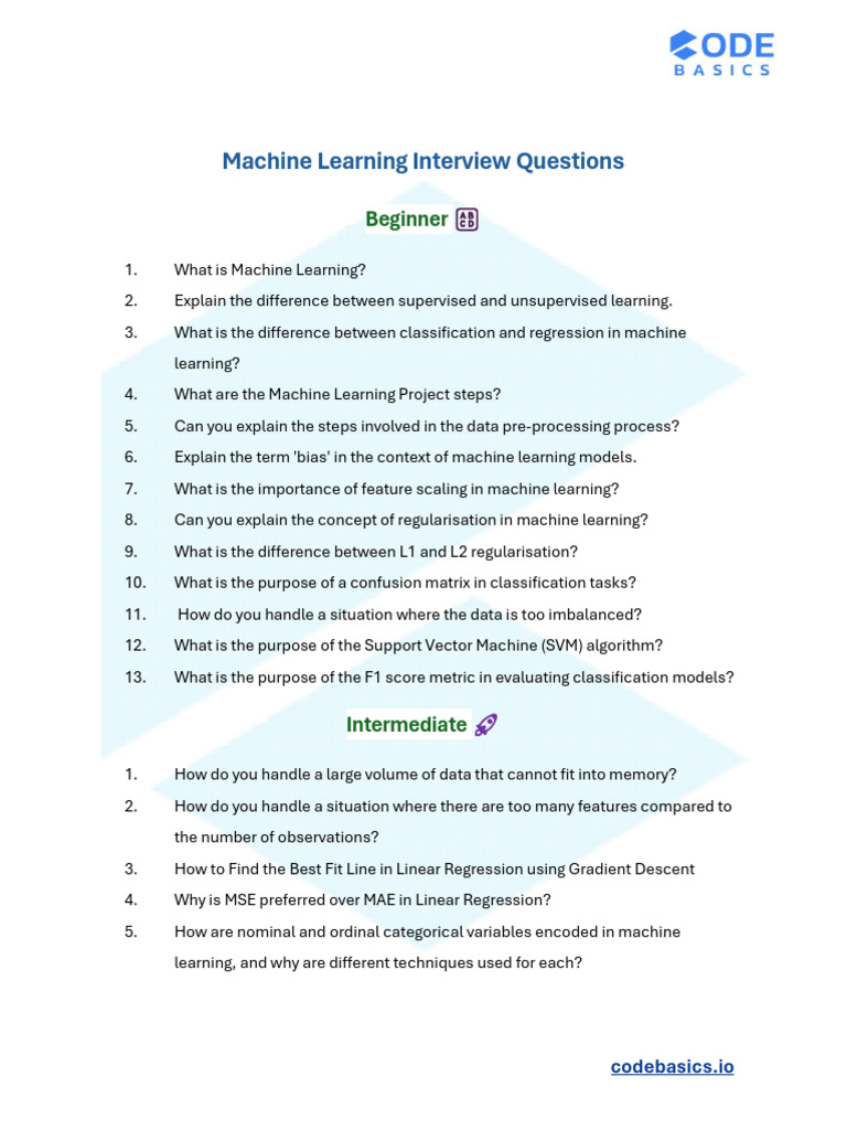 Machine Learning Questions | PDF | Machine Learning | Support Vector ...
