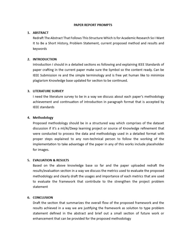 Paper Report Prompts | PDF