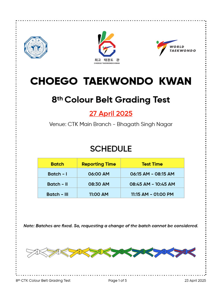 8th CTK CBGT A - 27 Apr 2025 Batch List-1 | PDF