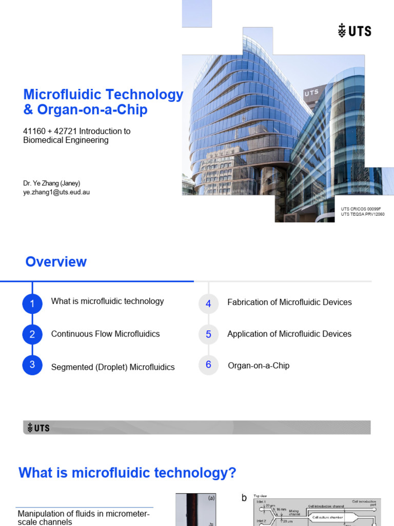Lecture Week 7 - Microfluidic and Organ-On-A-chip | PDF | Microfluidics ...