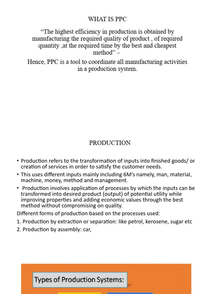 PPC Notes | PDF | Operations Management | Inventory