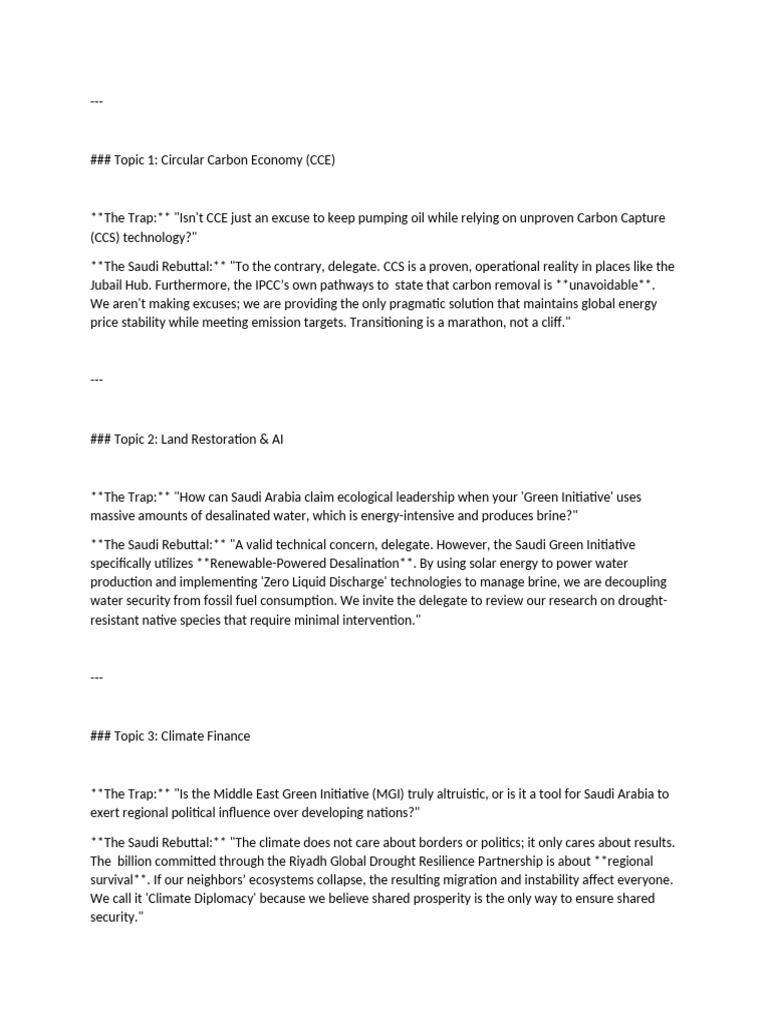 MUN tips (3) | PDF | Carbon Capture And Storage | Nature