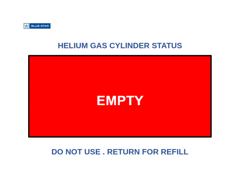 Helium Gas Cylinder Status - Empty | PDF