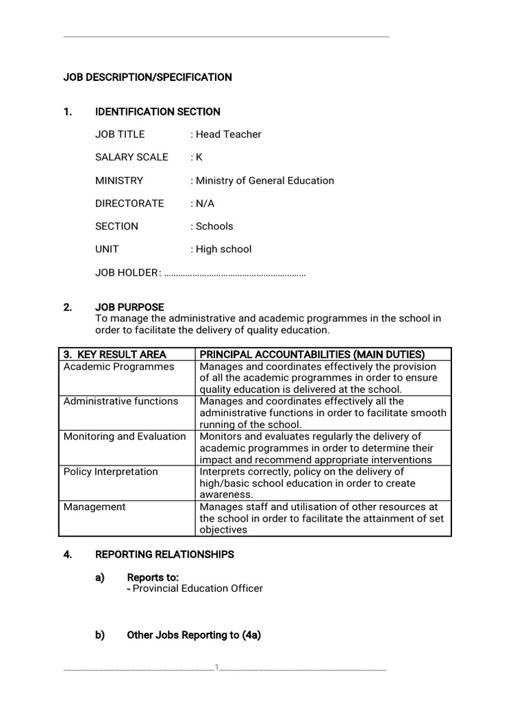 Job Description All Workers | PDF