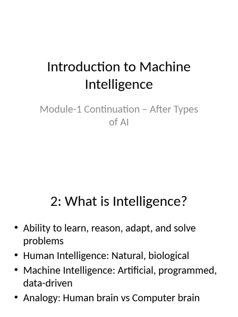 AI Lecture Machine Intelligence Updated | PDF | Artificial Intelligence ...