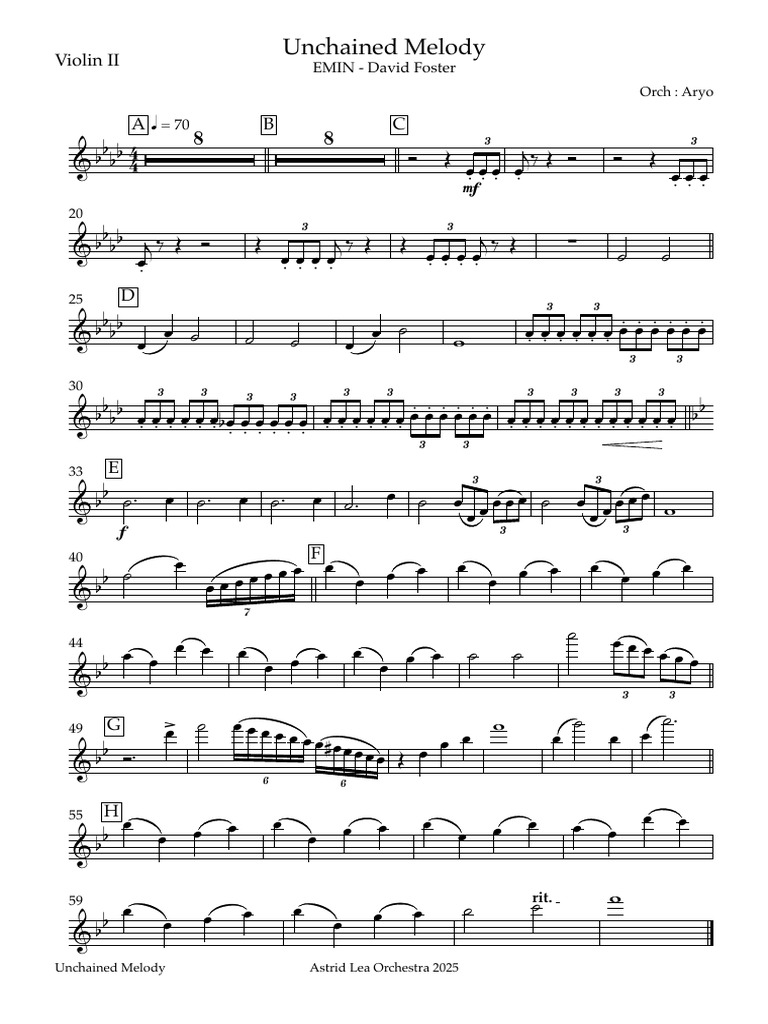 Unchained Melody - Violin II | PDF
