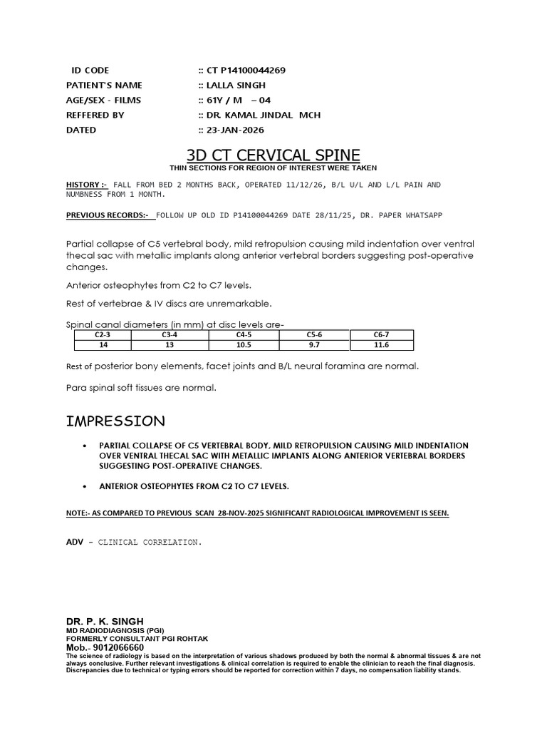 CT Scan Report | PDF