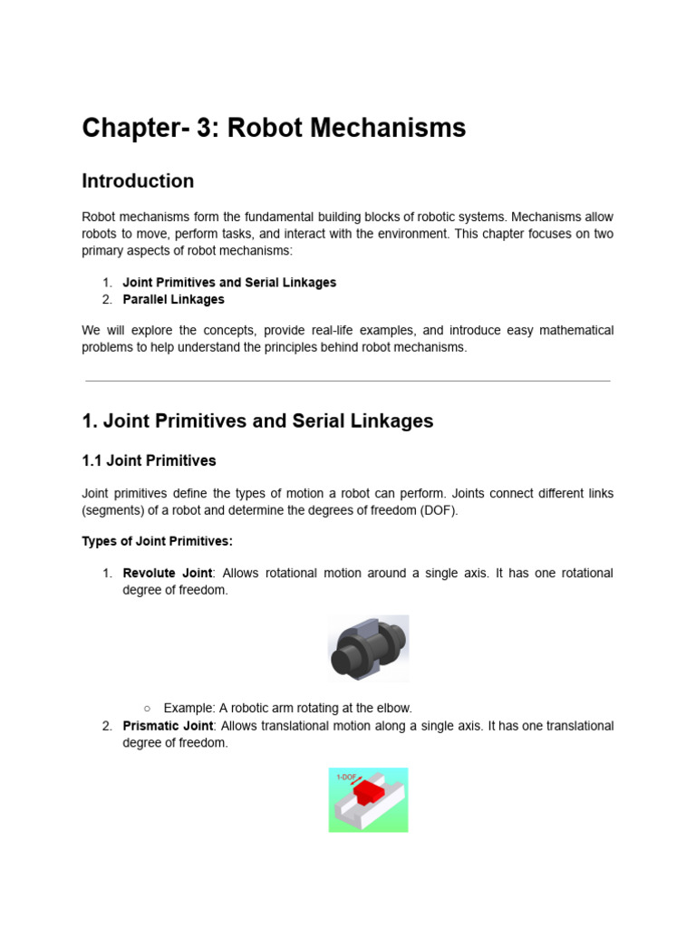 Chapter - 3 - Robot Mechanisms | PDF | Mechanical Engineering | Mechanics