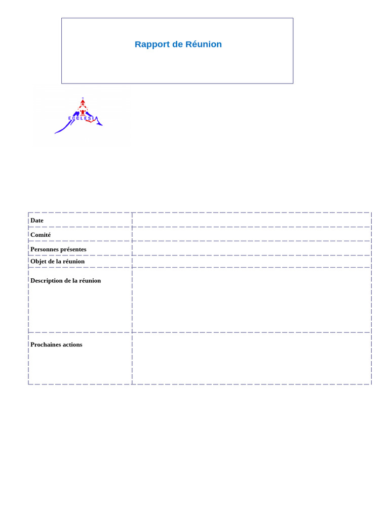 Template Rapport Réunion | PDF