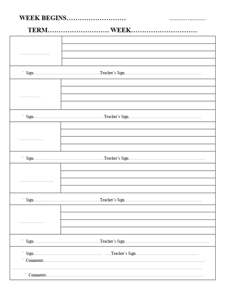 Week Begins . Week Ends TERM . WEEK | PDF
