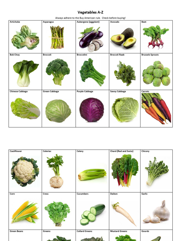 Vegetablesa Z | PDF