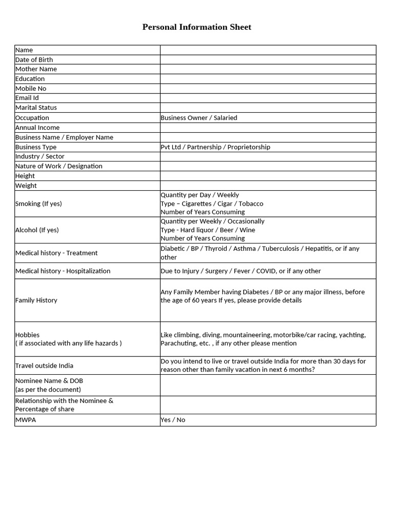 Client Information Sheet (2) (1) | PDF