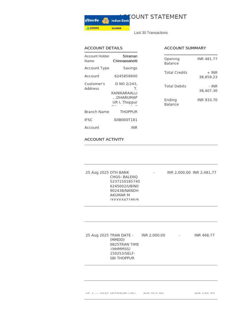 AccountStatement - 13-10-2025 21 - 07 - 04 | PDF | Financial Services ...