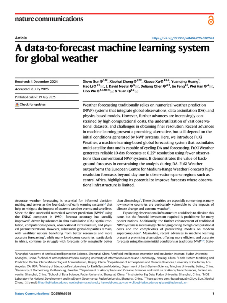 2.a Data-To-Forecast Machine Learning System | PDF | Numerical Weather ...