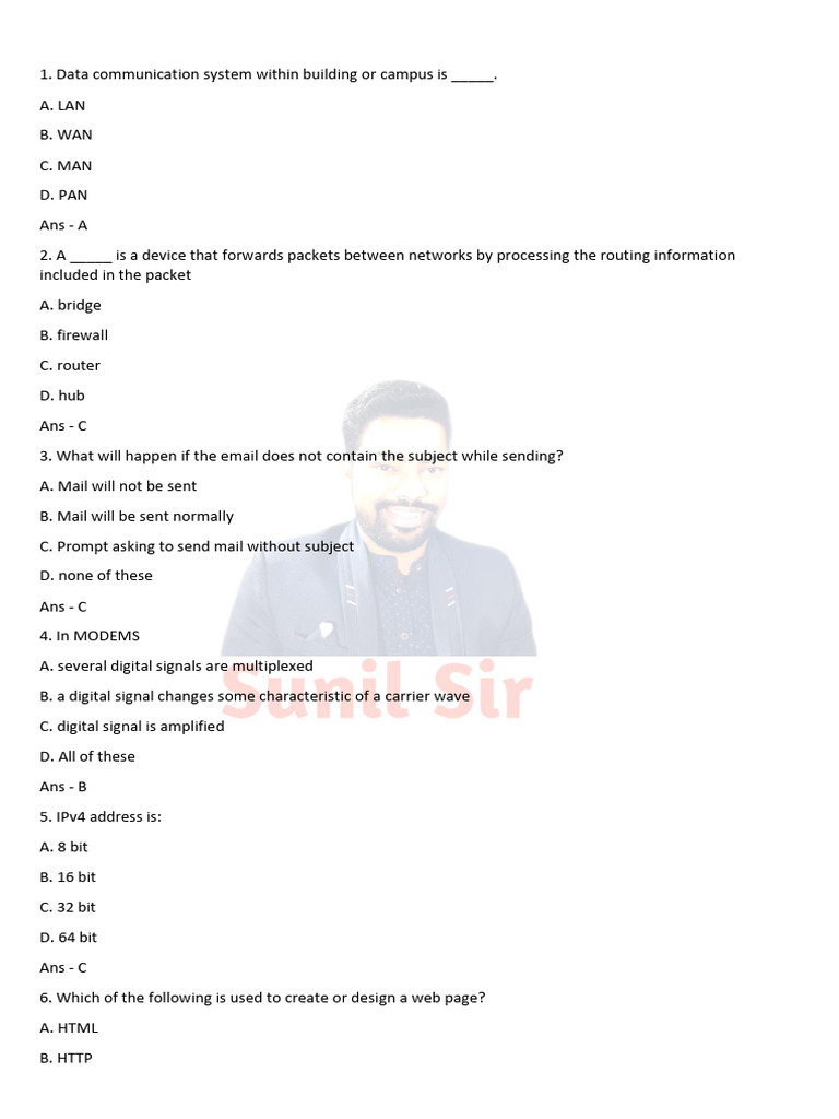 Internet Revision Class With Answer | PDF | Computer Network | World ...