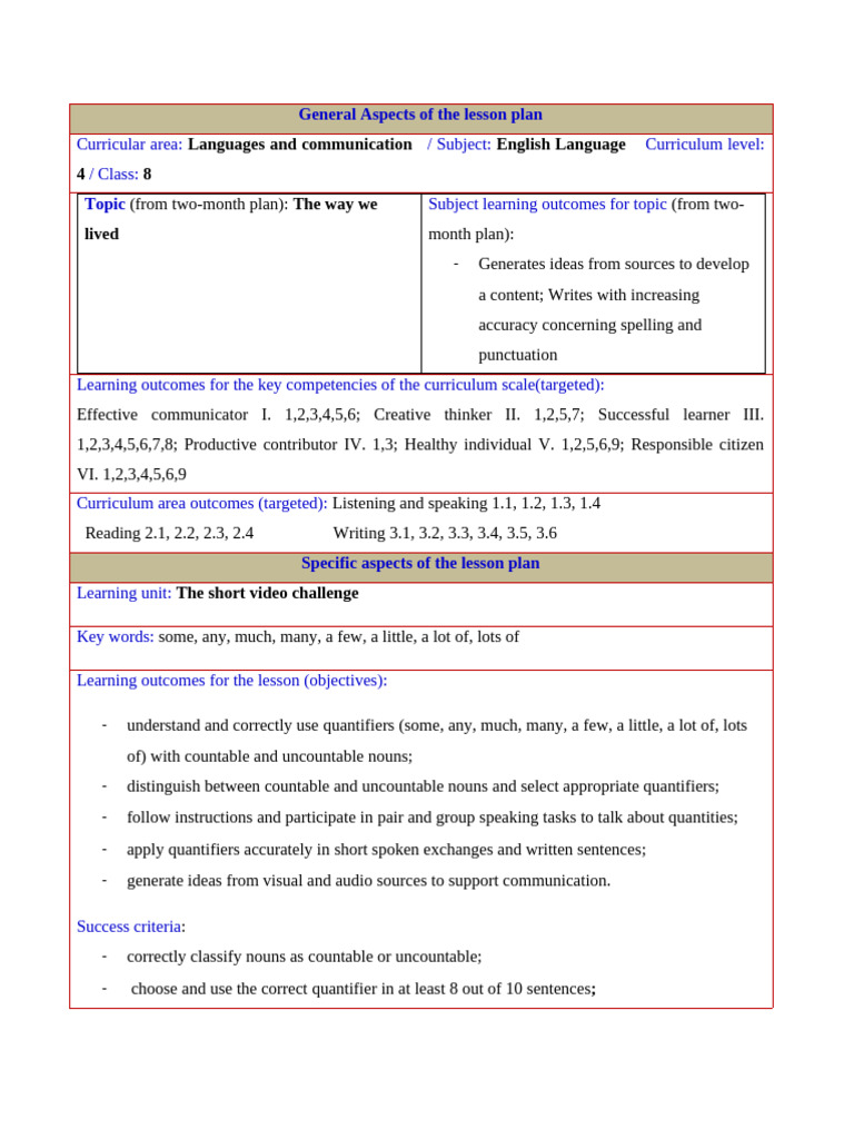 Unit 4.4 - Grammar - Quantifiers | PDF | Noun | Curriculum