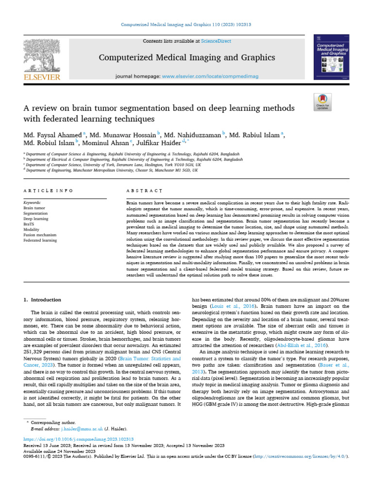 A Review On Brain Tumor Segmentation Based On Deep Learning Methods ...