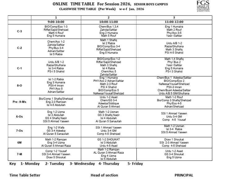 ONLINE Timetable May-June 2026 PDF-2 | PDF