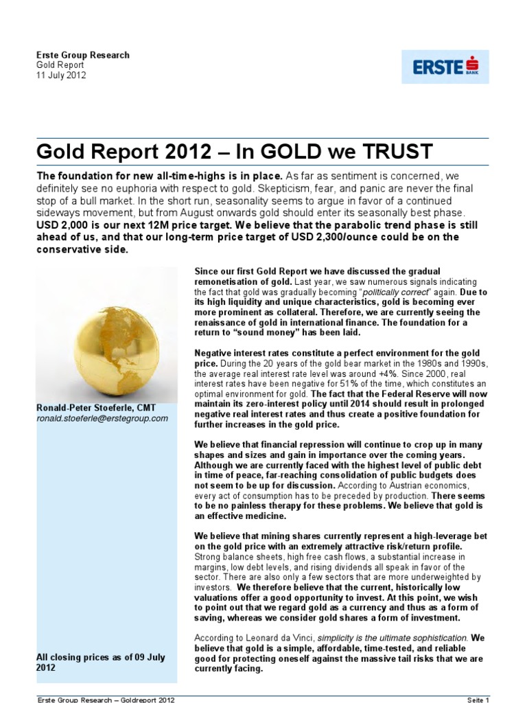 Special Report Gold 2012 in GOLD We TRUST | PDF