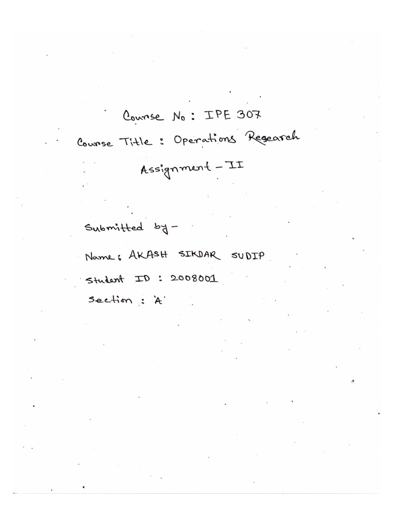 IPE307 Assignment-2 | PDF