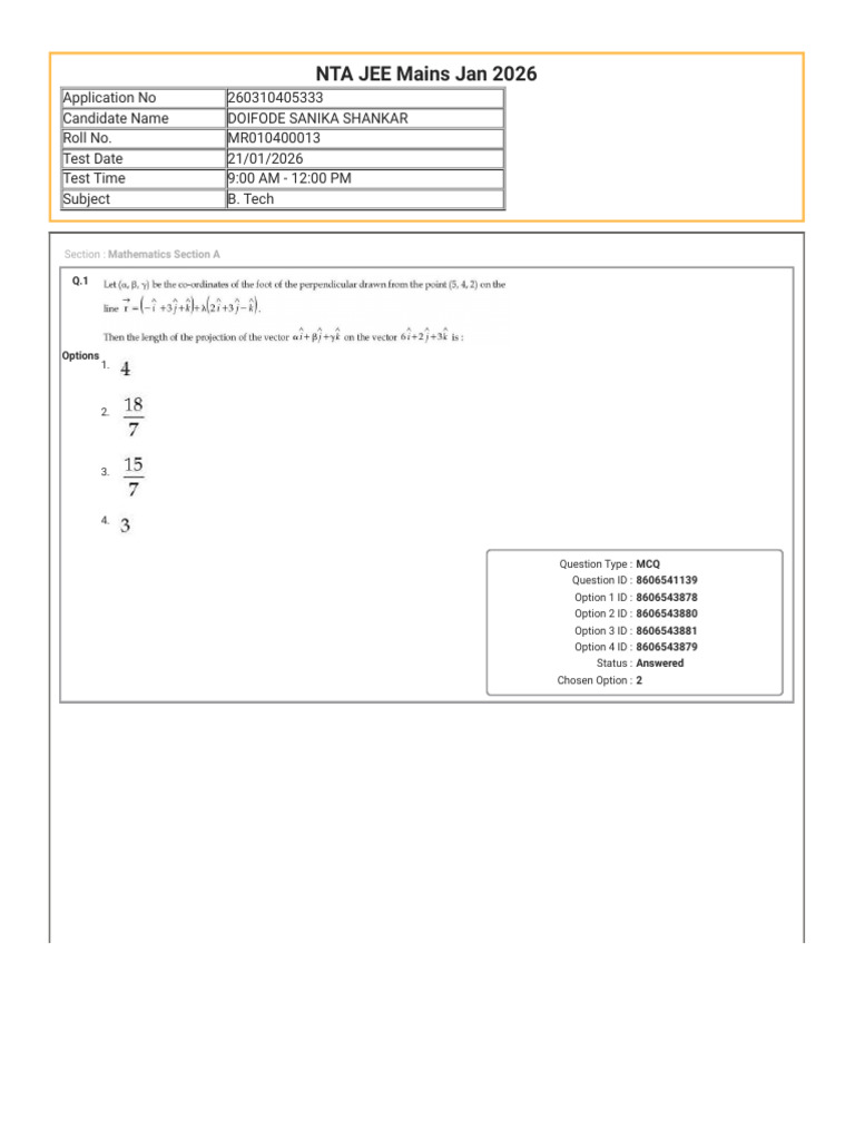 Jee Mains Session 1 Question Paper With Answers | PDF | Tests ...