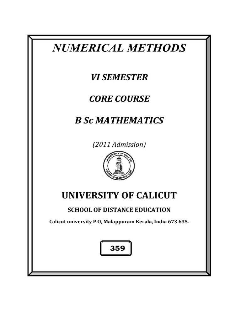 BSC Maths Numerical Methods | PDF