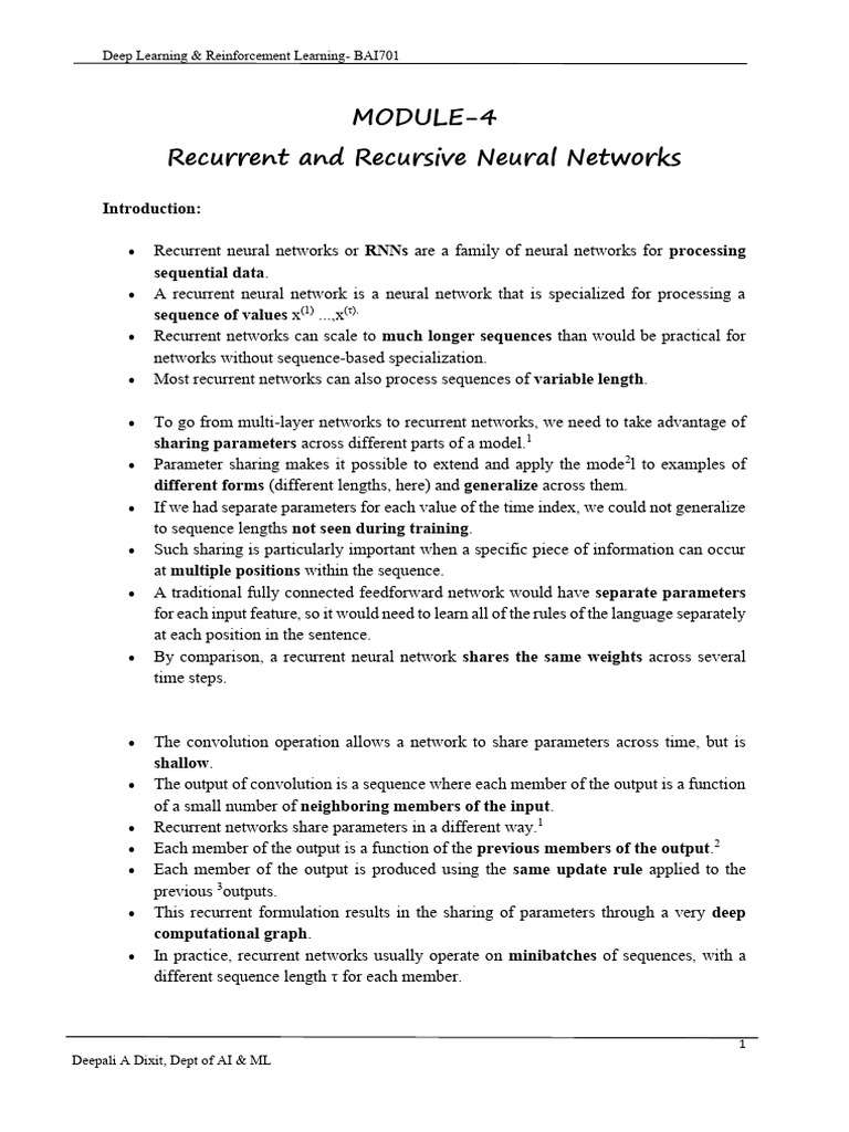 DLRL Module 4 | PDF | Deep Learning | Machine Learning