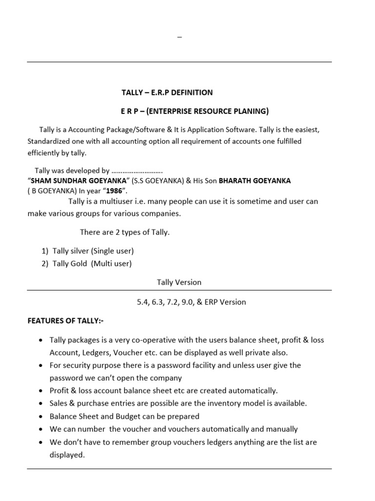 Tally Notes Final 2019 | PDF | Debits And Credits | Expense