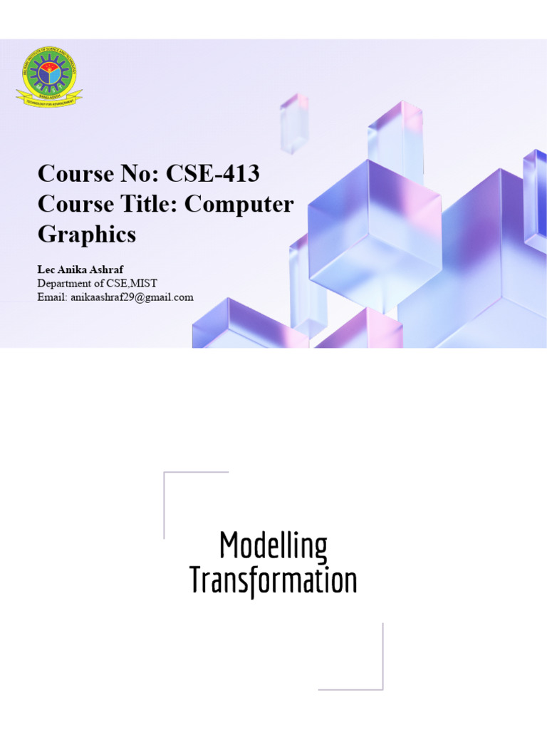 Modelling Transformation Part-1 | PDF | 2 D Computer Graphics ...