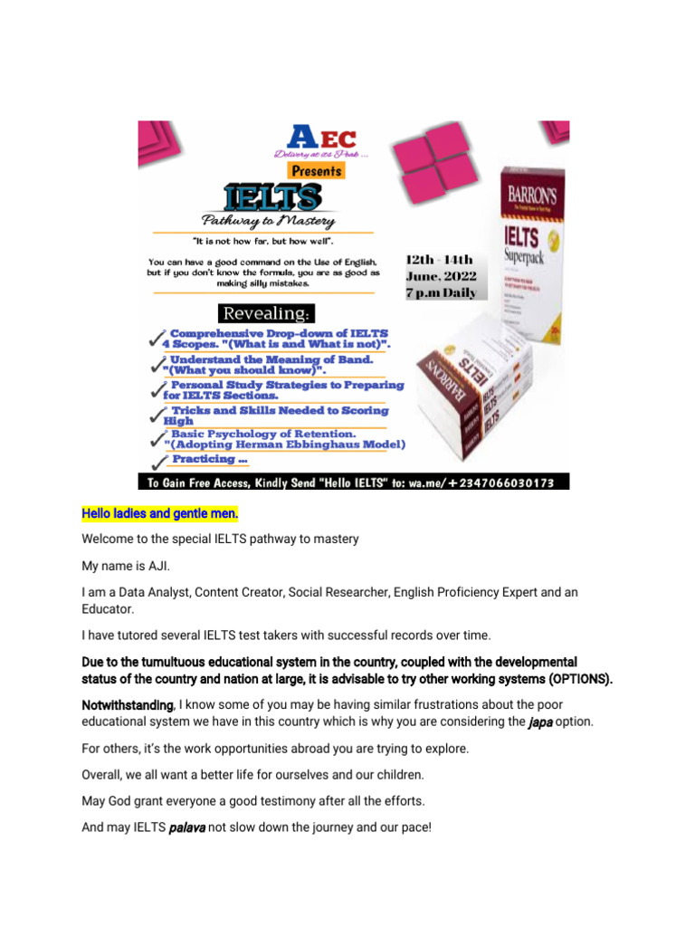 Ielts June Lecture Note | PDF