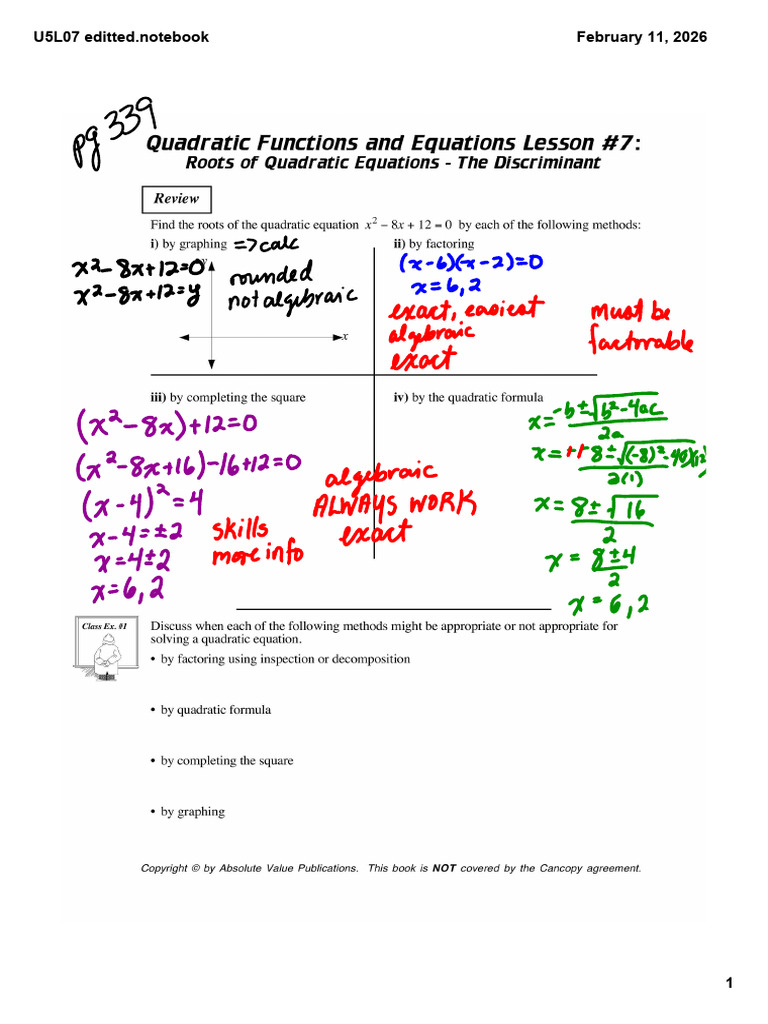 Roots of Quadratics-1 | PDF