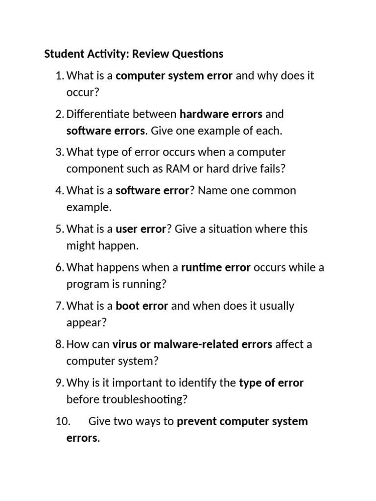 Student Activity Review - ICT 9 | PDF | Software Bug | Computer Virus