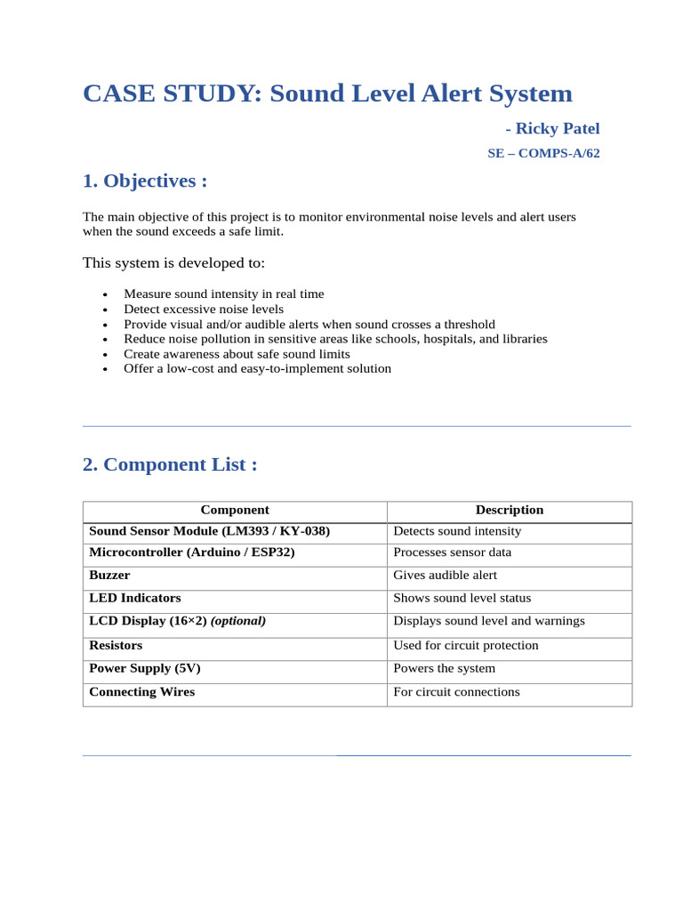 IOT CaseStudy | PDF | Sensor | Sound