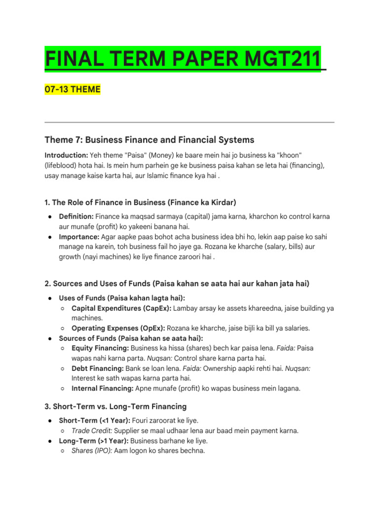 Final Term Paper Mgt211 07-13 Theme | PDF | Business | Trade