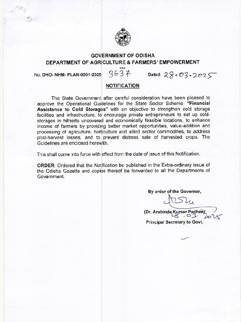 OG Cold Storage Approved With Notification_1 | PDF