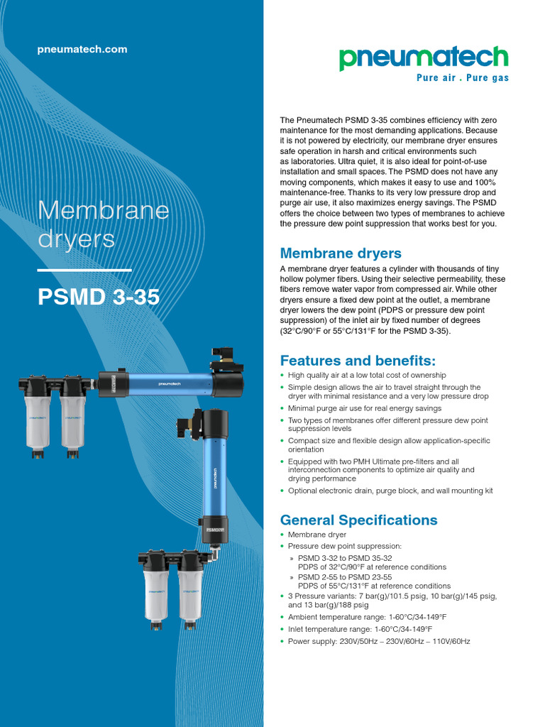 Pneumatech PSMD 3-35 Sales Leaflet ENG 6999901140 LR | PDF | Clothes ...