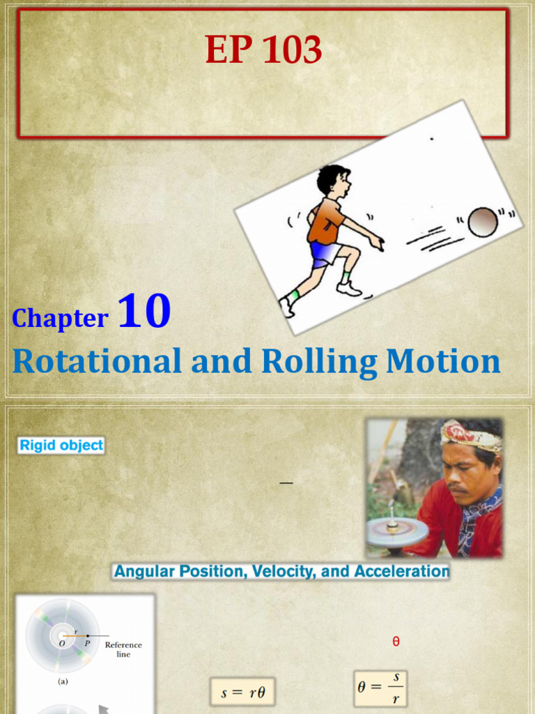 Ch10 Rotational Motion for Ep103 | PDF | Rotation Around A Fixed Axis ...