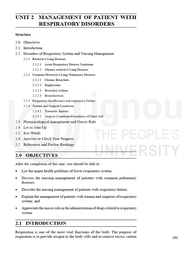 Unit-4 Respiratory Disorders | PDF | Respiratory Diseases | Chronic ...