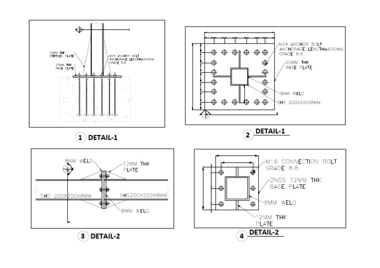 03 Signage Steel Drawing - Connection Details | PDF