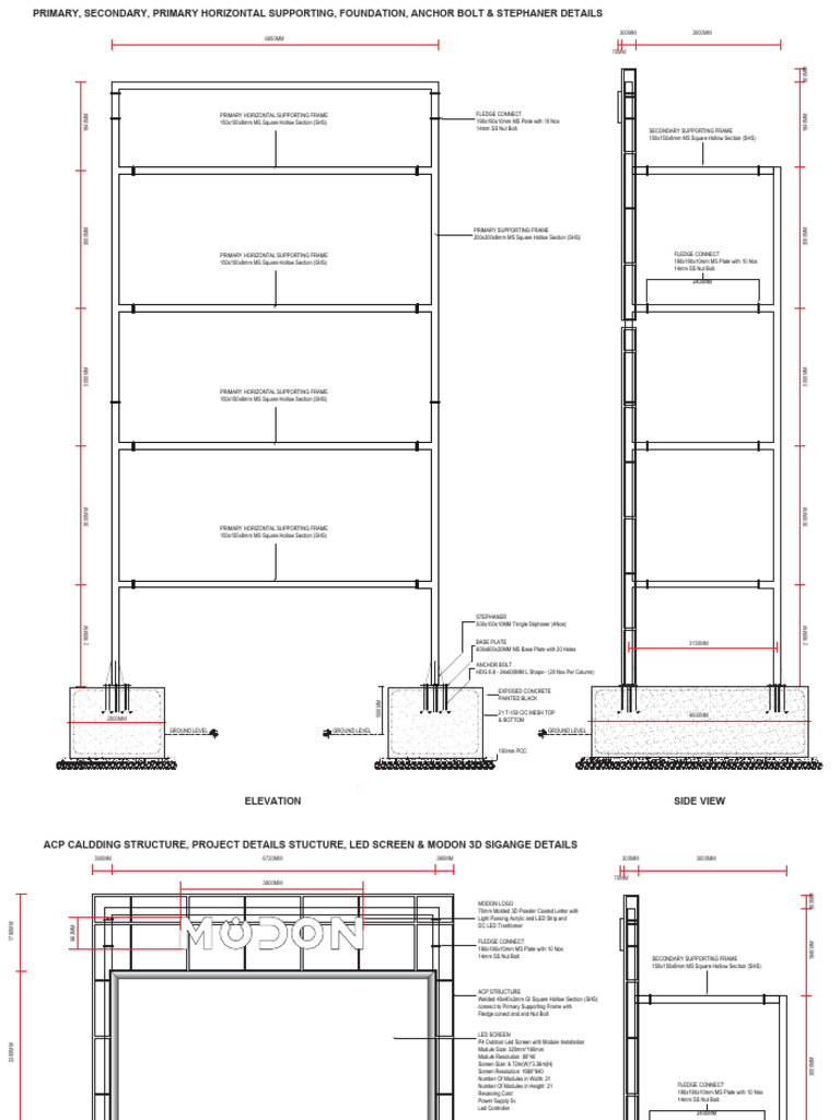 Modon Proj - signboardDrawing-Low-09!02!2026 REV002 1 | PDF | Materials ...