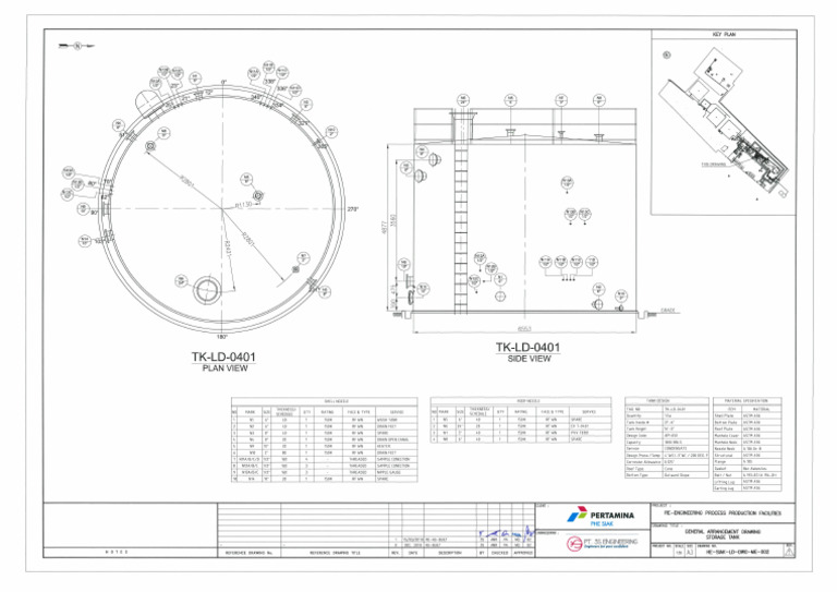 HE SIAK LD DWG ME 002 General Arrangement Drawing Storage Tank | PDF