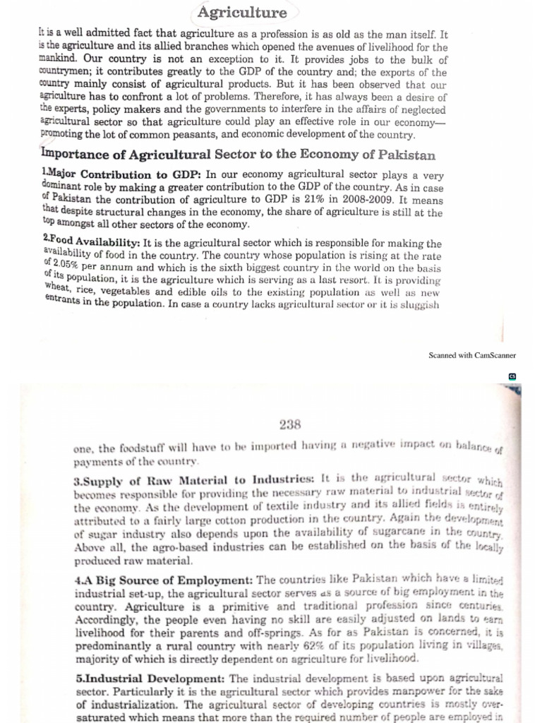 Importance of Agriculture | PDF