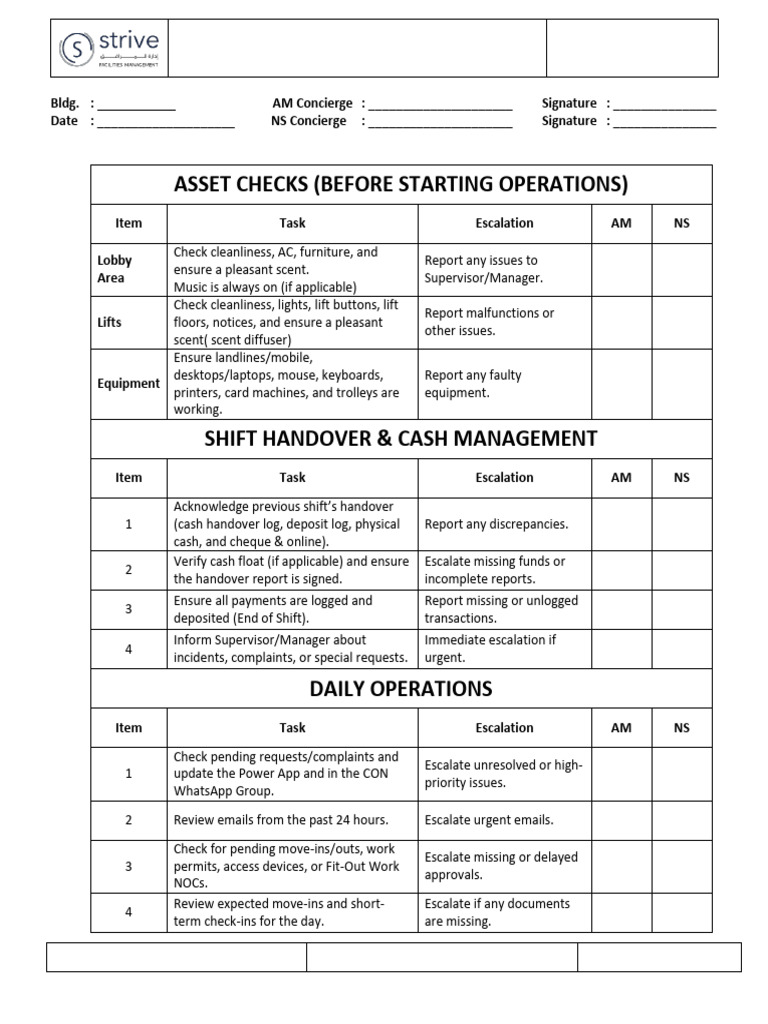 Concierge Agent Checklist Mar 2025 | PDF | Computing