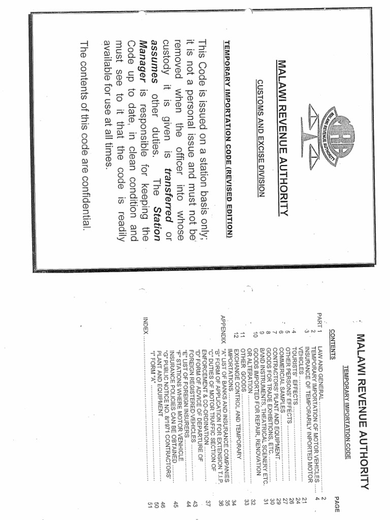 Temporary Importation Code | PDF